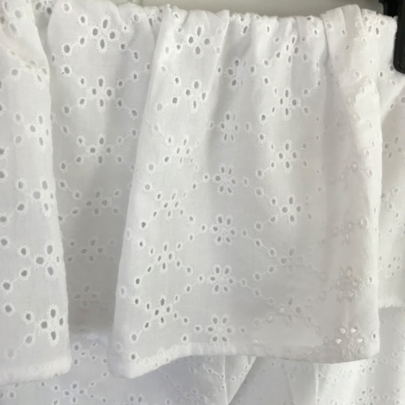 BAR lll Cotton Romper Shorts White Eyelet Bandeau Ruffle Women’s Plus Size 20 1X - Picture 4 of 15